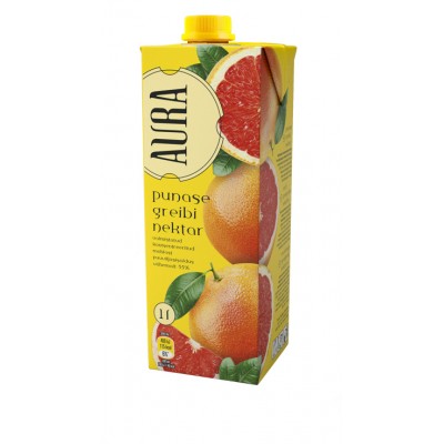 Red grapefruit nectar AURA, 1 L